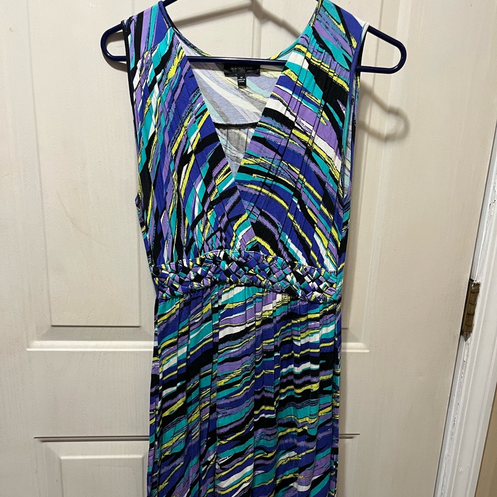 Spense Vibrant Striped Maxi Dress Medium